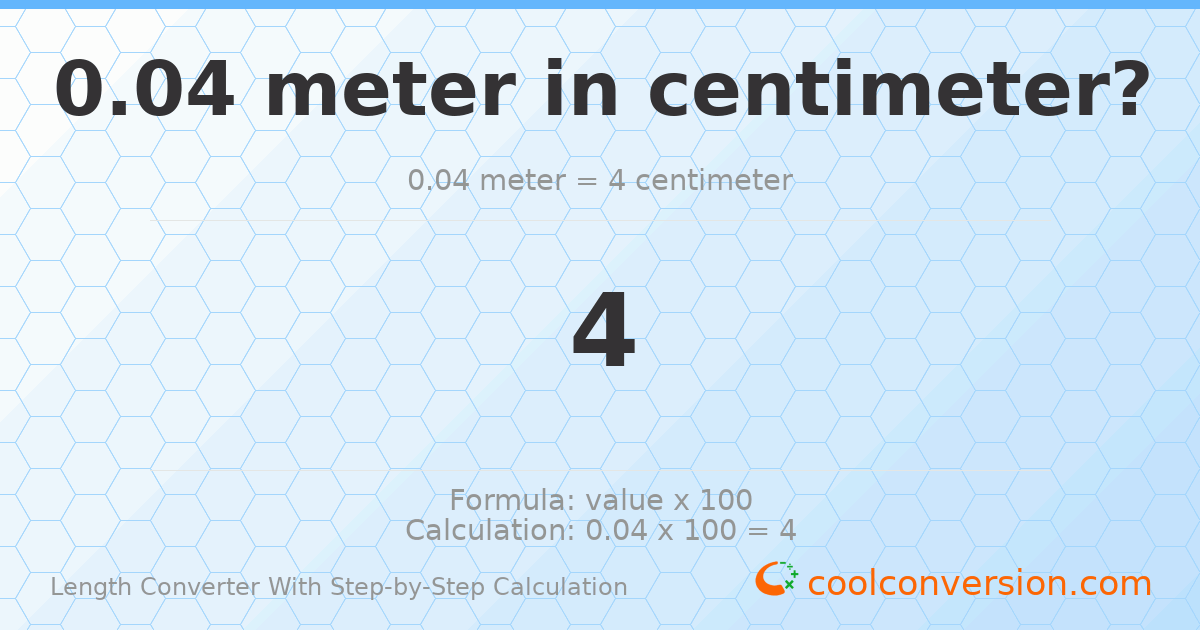 0.04 meters = 4 centimeters