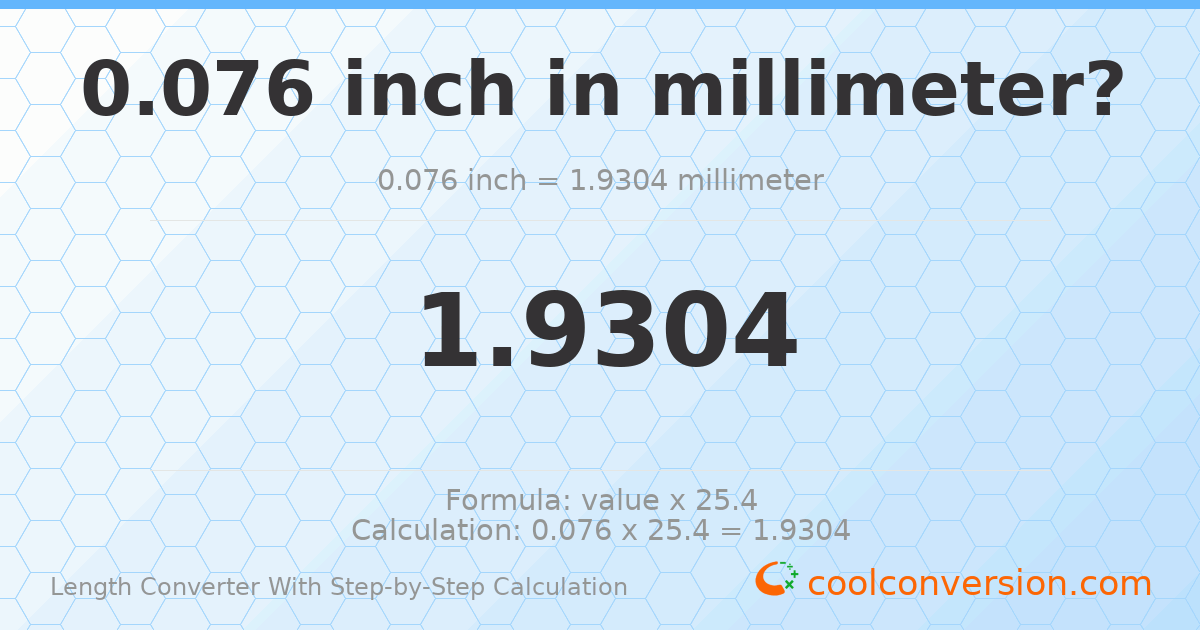 0.076 inches = 1.9304 millimeters
