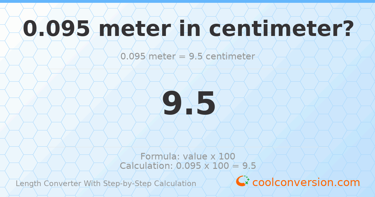 0.095 meters = 9.5 centimeters