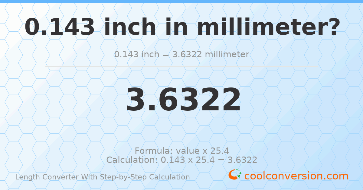 0.143 inches = 3.6322 millimeters