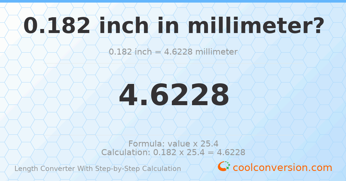 0.182 inches = 4.6228 millimeters