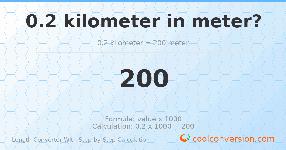 0.2 kilometers = 200 meters