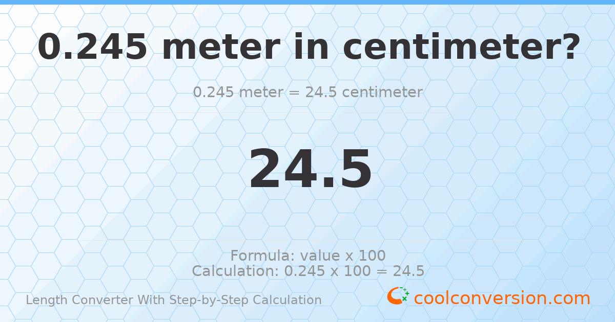 0.245 meters = 24.5 centimeters