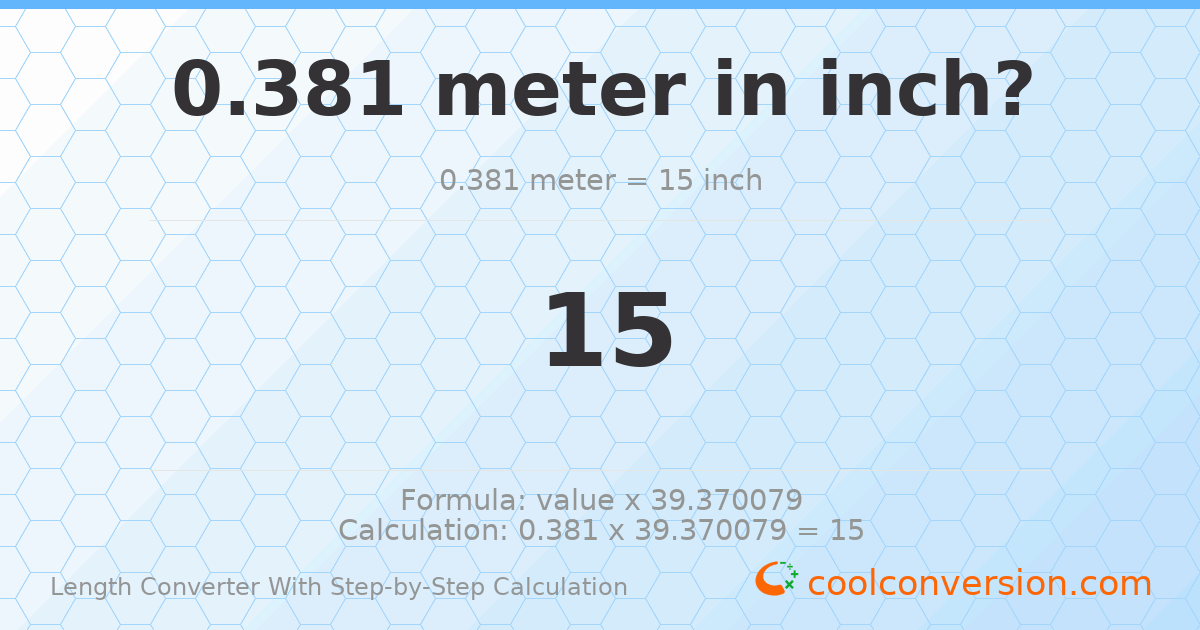 0.381 meters = 15 inches