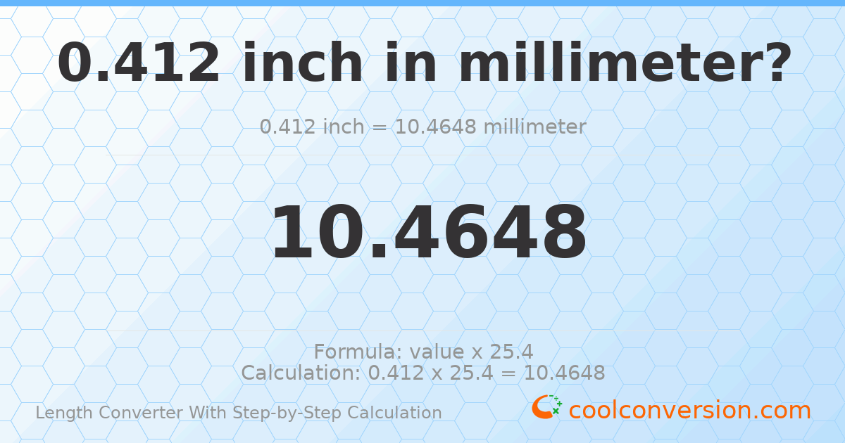 0.412 inches = 10.4648 millimeters