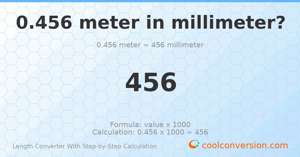 0.456 meters = 456 millimeters