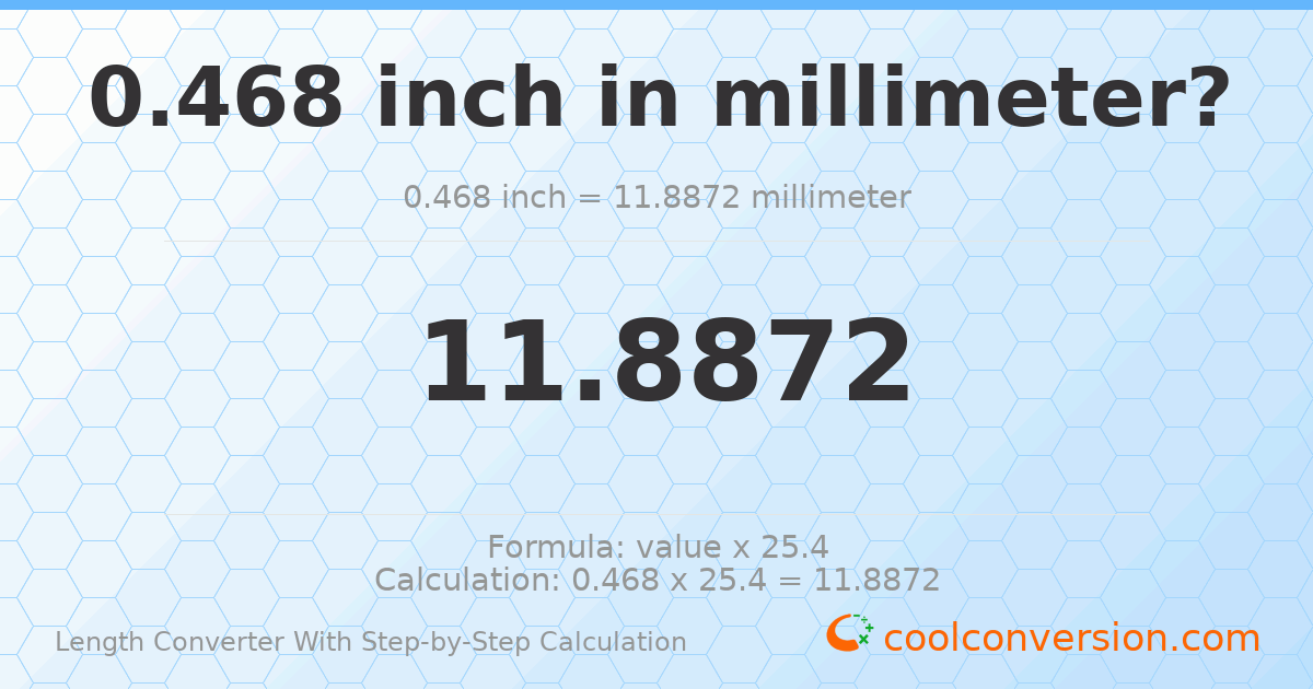 0.468 inches = 11.8872 millimeters