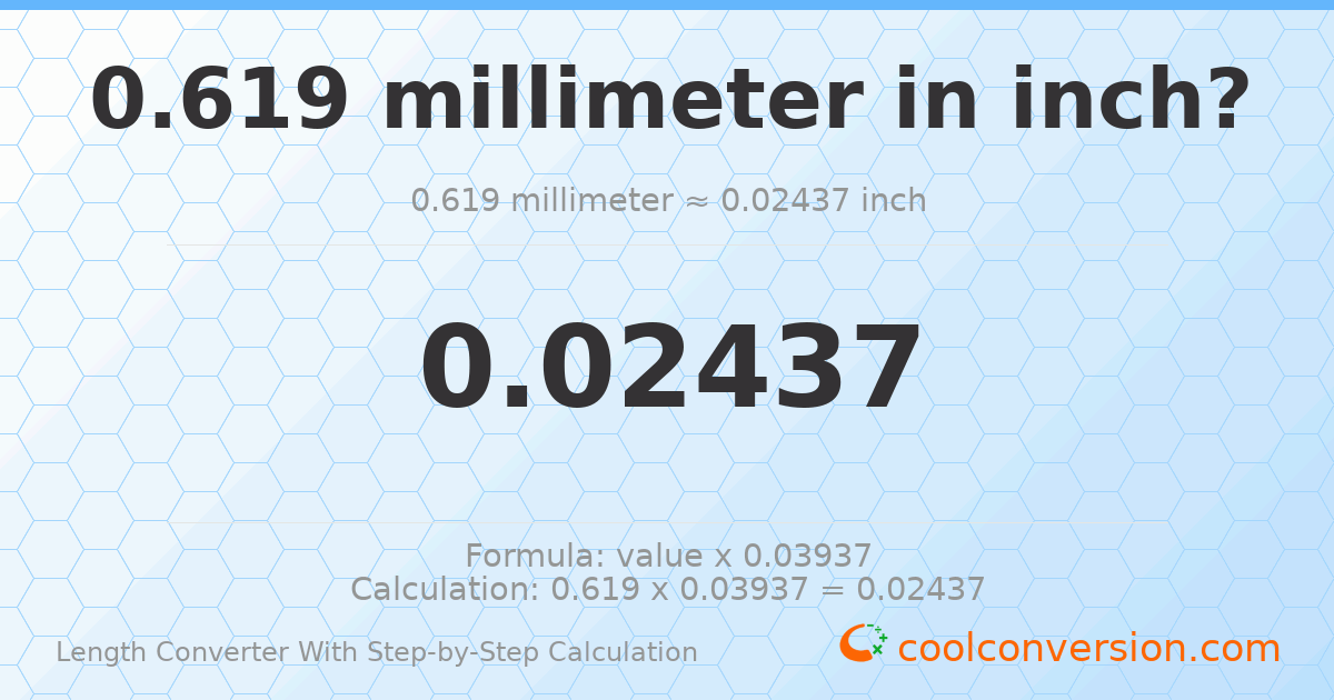 0.619 millimeters = 0.0243701 inches