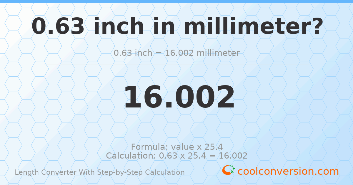 0.63 inches = 16.002 millimeters
