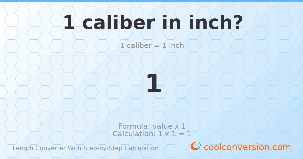 1 caliber = 1 inch