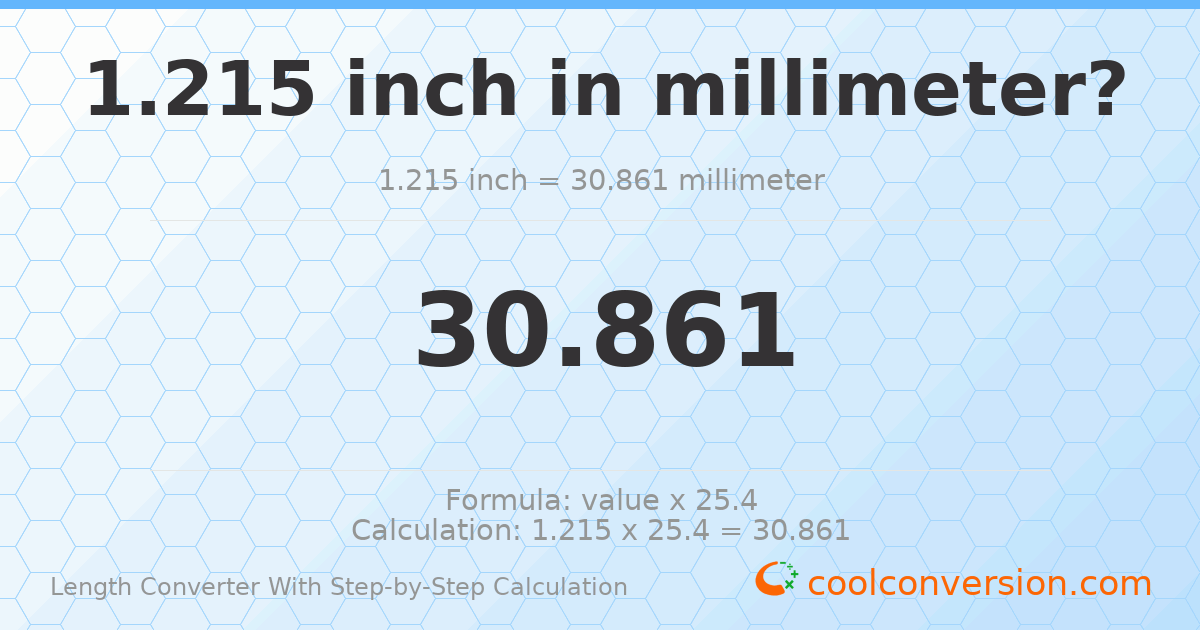 1.215 inches = 30.861 millimeters