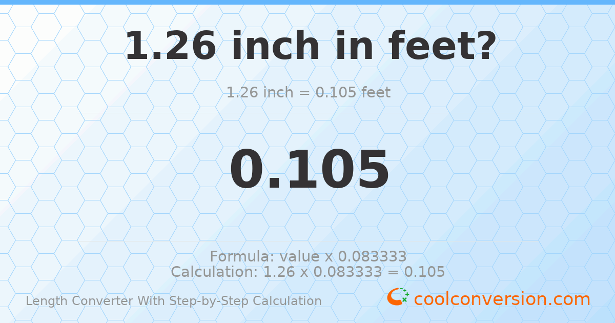 1.26 inches = 0.105 feet