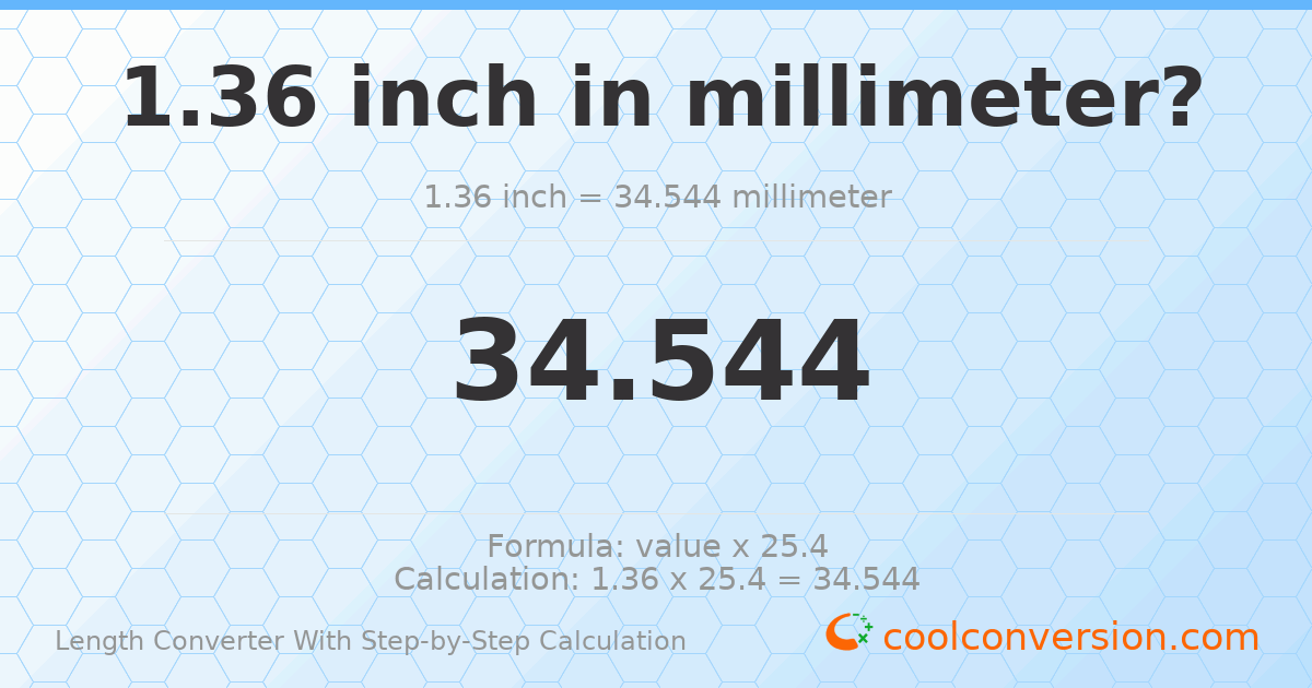 1.36 inches = 34.544 millimeters