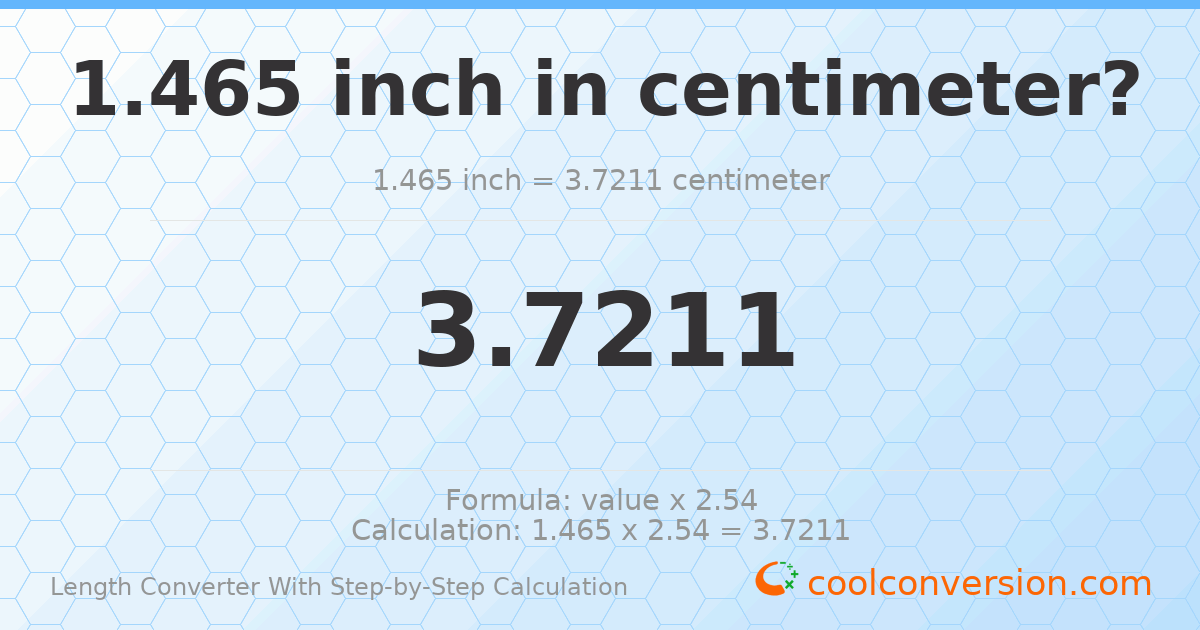 1.465 inches = 3.7211 centimeters