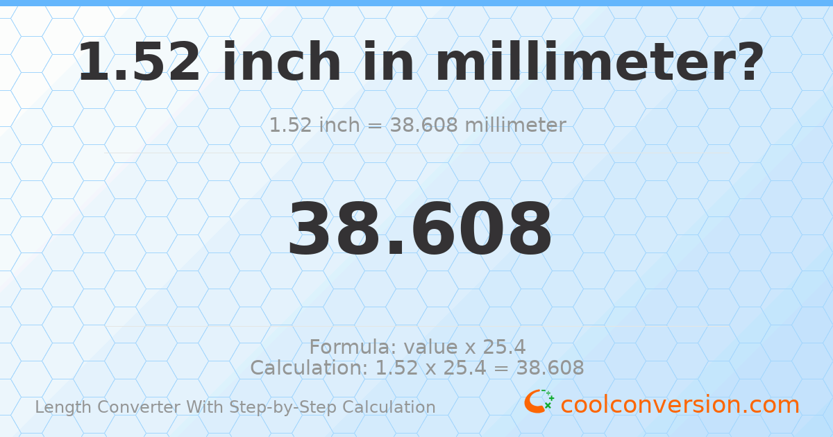 1.52 inches = 38.608 millimeters