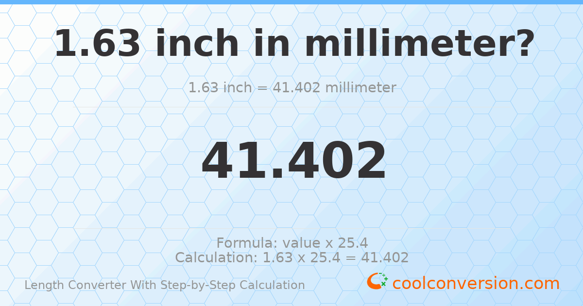 1.63 inches = 41.402 millimeters