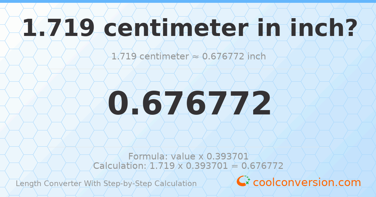1.719 centimeters = 0.676772 inches