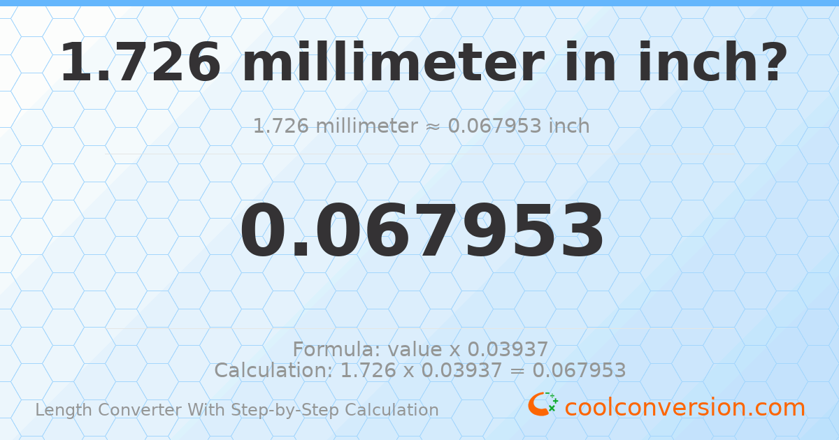 1.726 millimeters = 0.0679528 inches