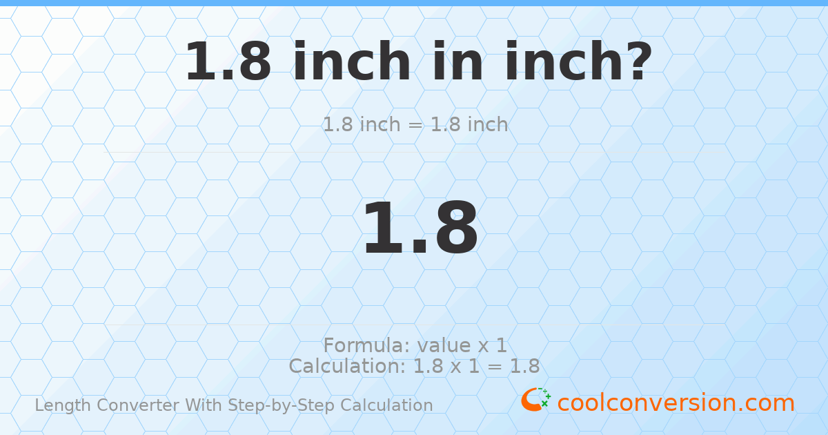 1.8 inches = 1.8 inches