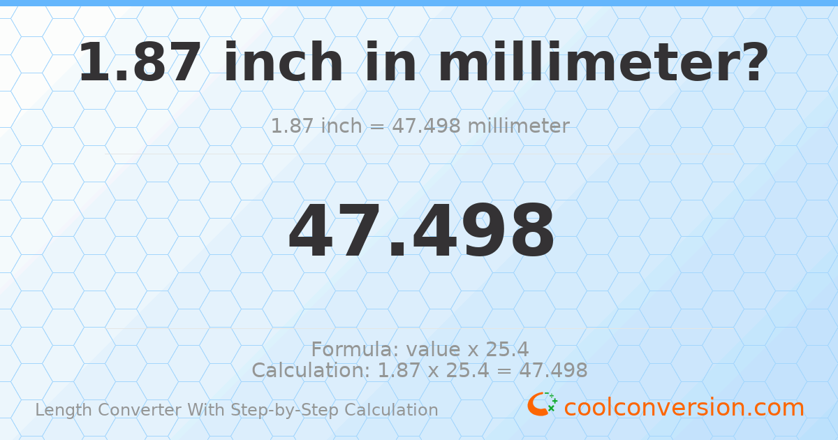 1.87 inches = 47.498 millimeters
