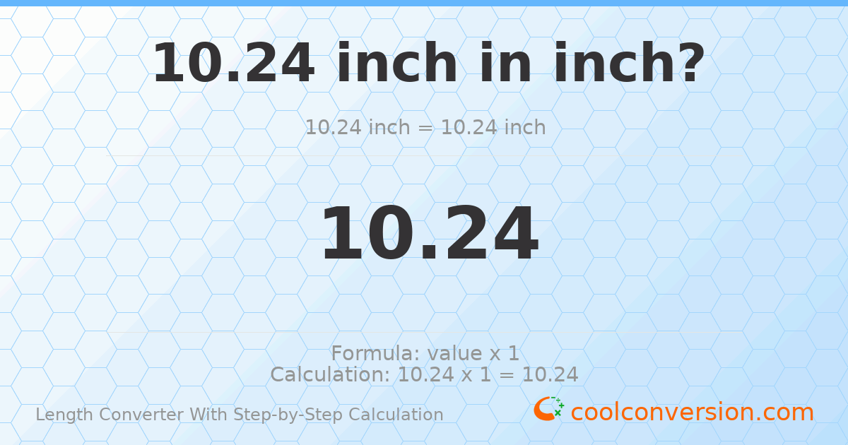 10.24 inches = 10.24 inches