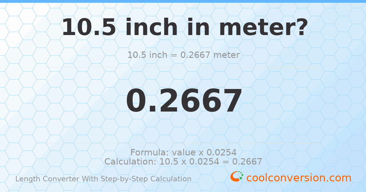 10.5 inches = 0.2667 meters