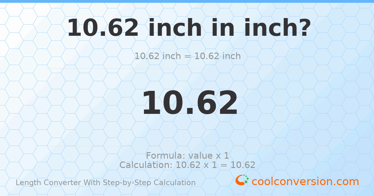 10.62 inches = 10.62 inches