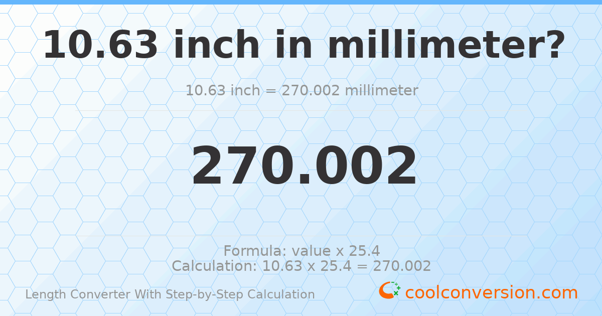 10.63 inches = 270.002 millimeters