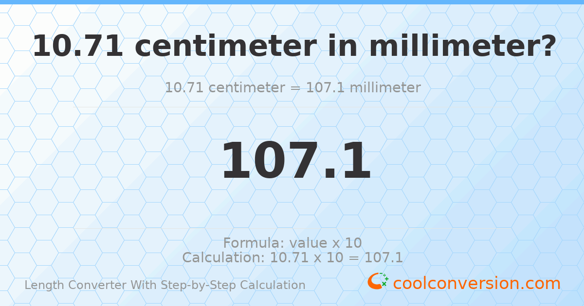 10.71 centimeters = 107.1 millimeters