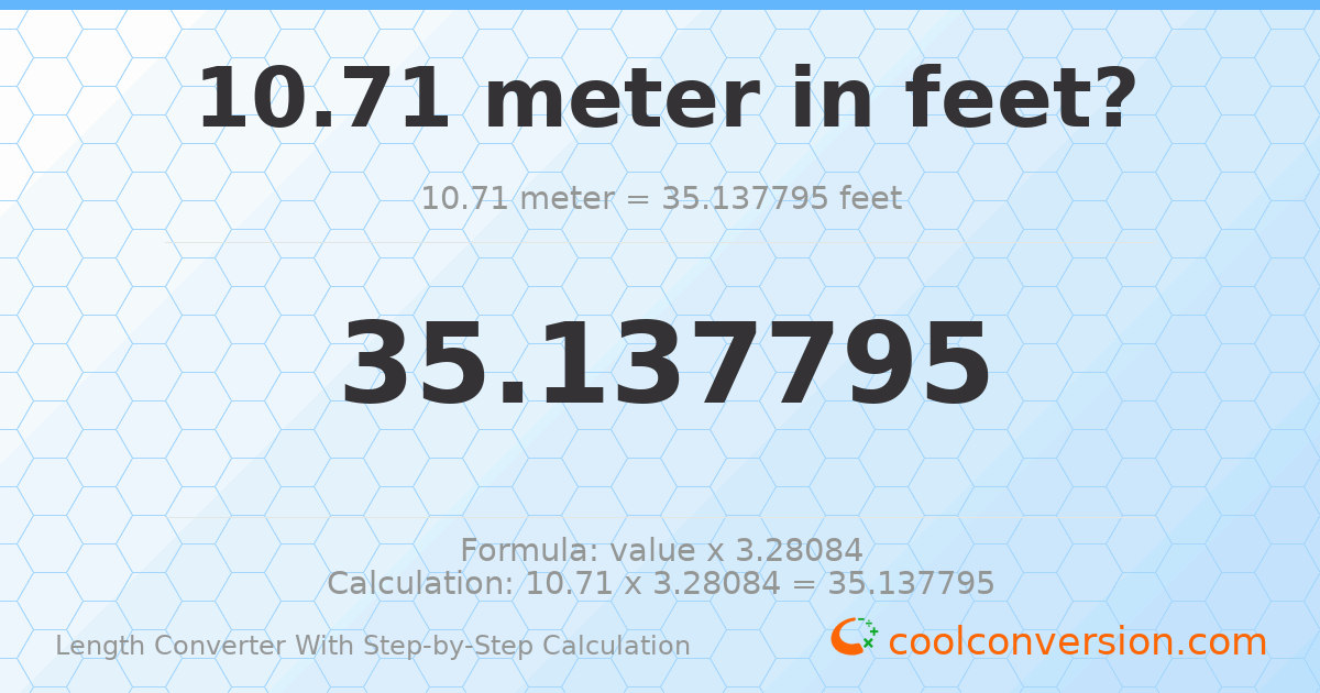 10.71 meters = 35.1378 feet