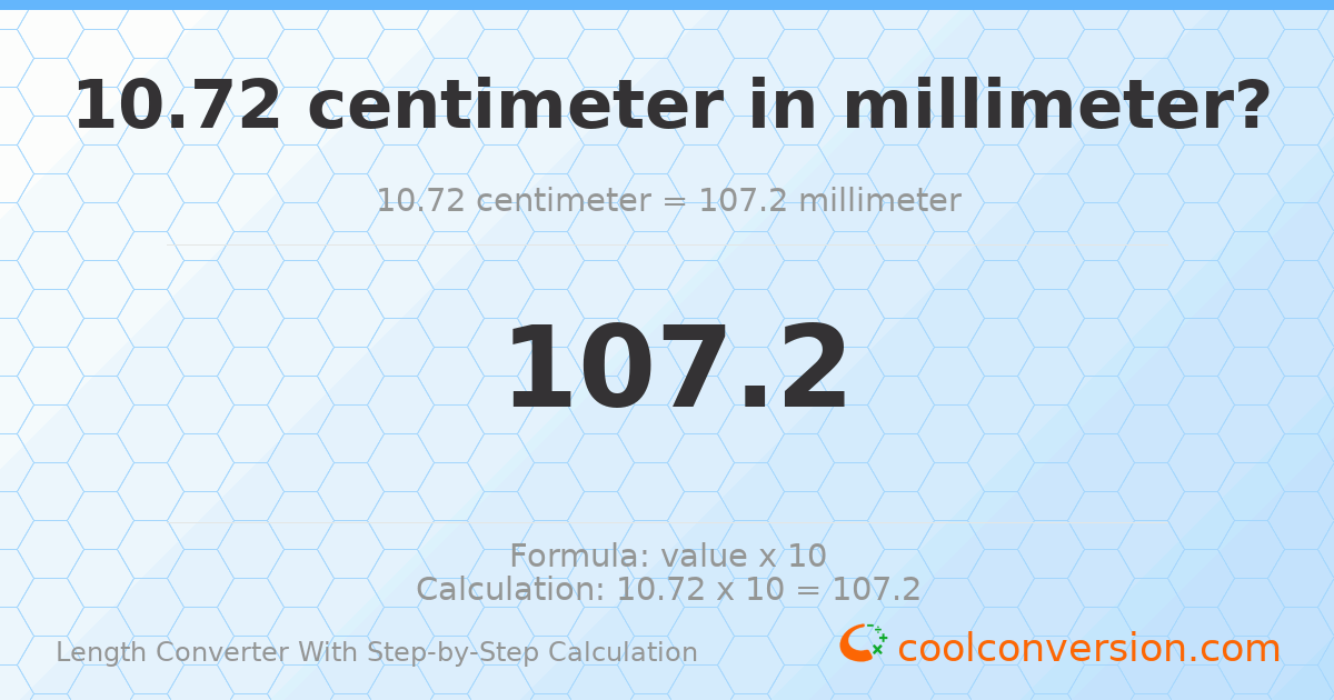 10.72 centimeters = 107.2 millimeters