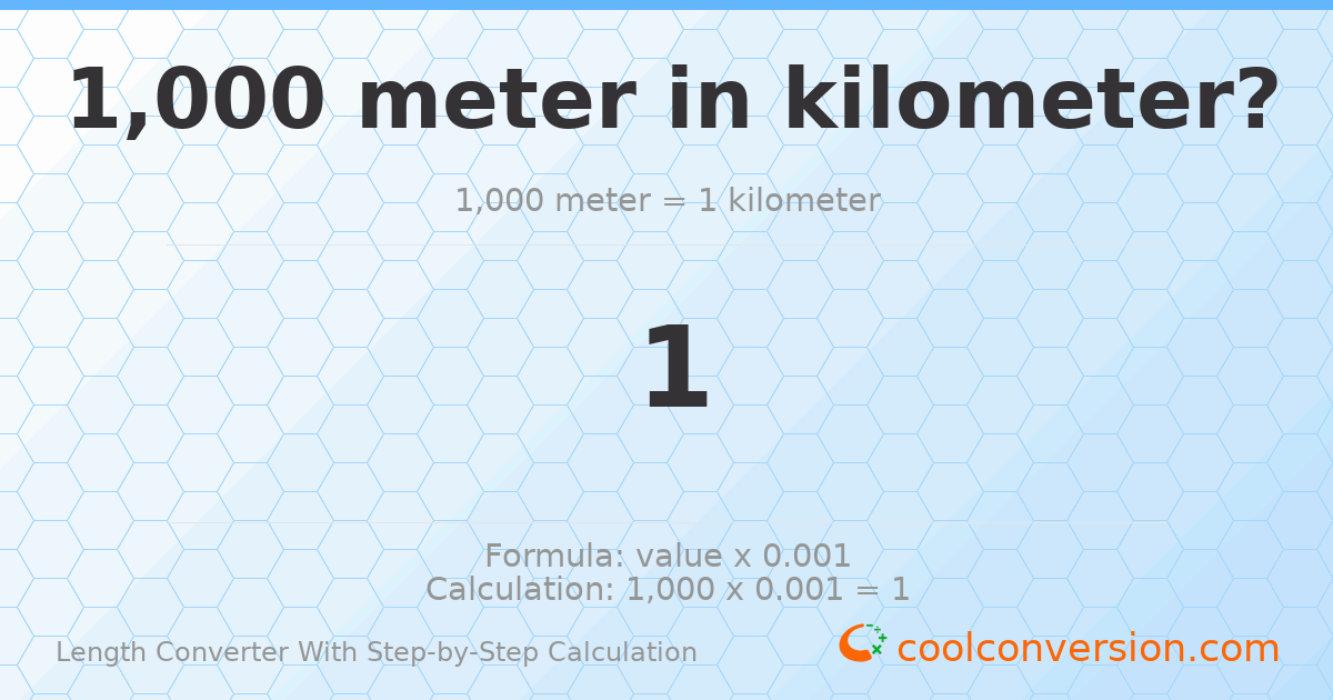 1000 meters = 1 kilometer