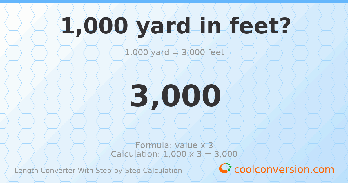 1000 yards = 3000 feet