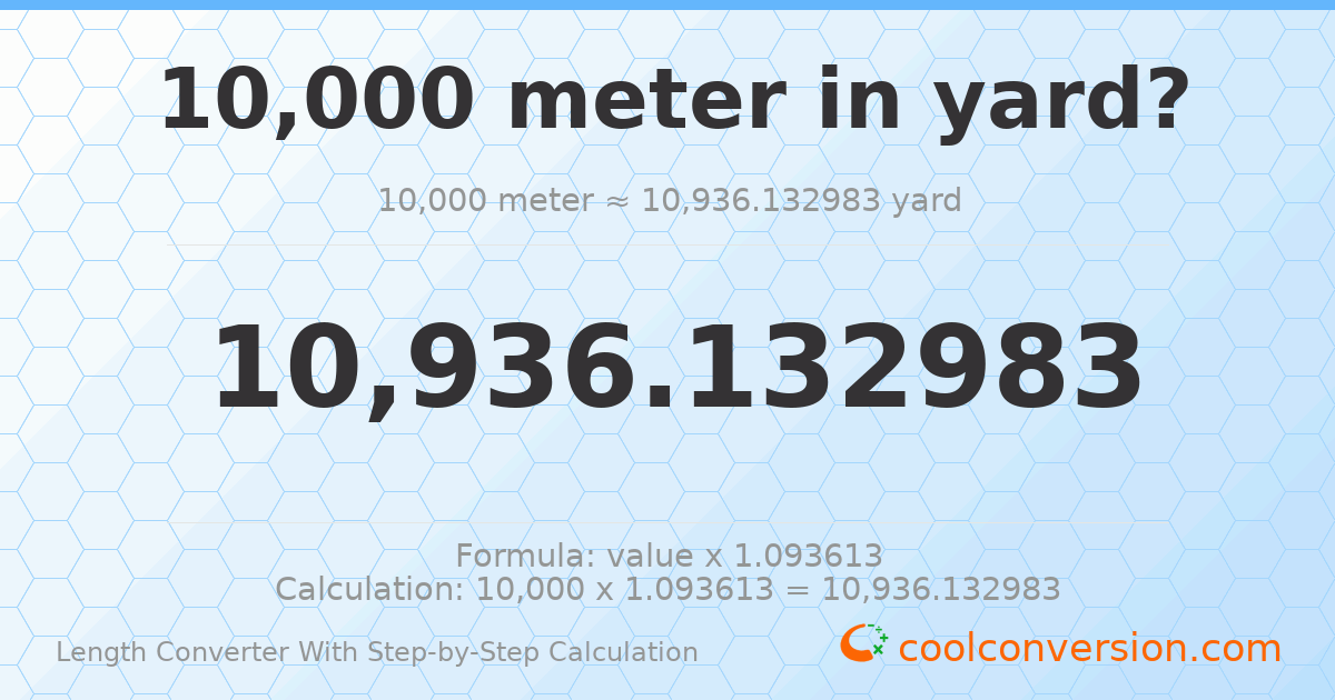 10000 meters = 10936.1 yards