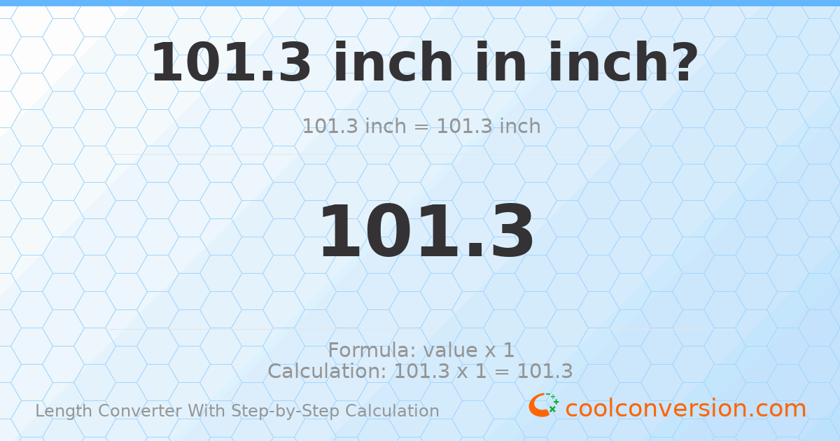 101.3 inches = 101.3 inches