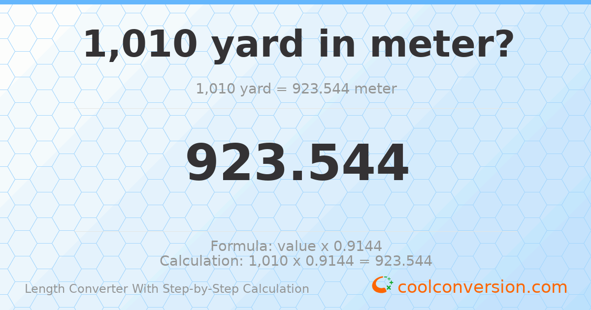 1010 yards = 923.544 meters