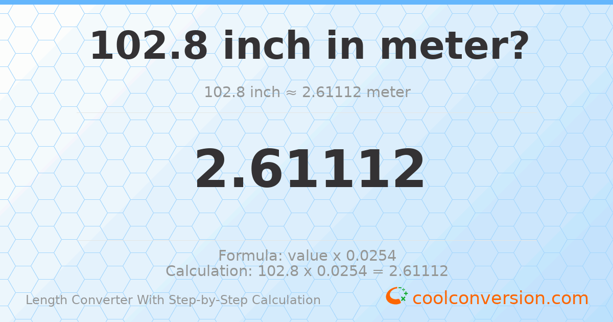 102.8 inches = 2.61112 meters