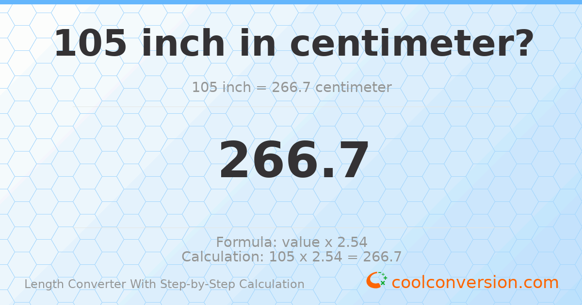 105 inches = 266.7 centimeters