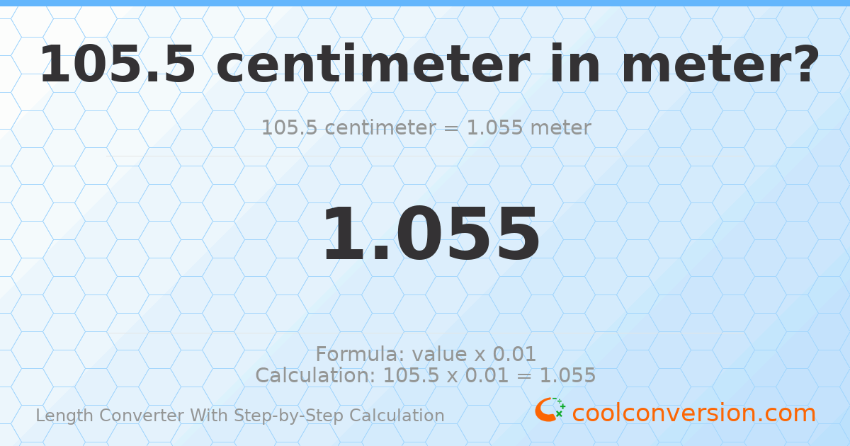 105.5 centimeters = 1.055 meters