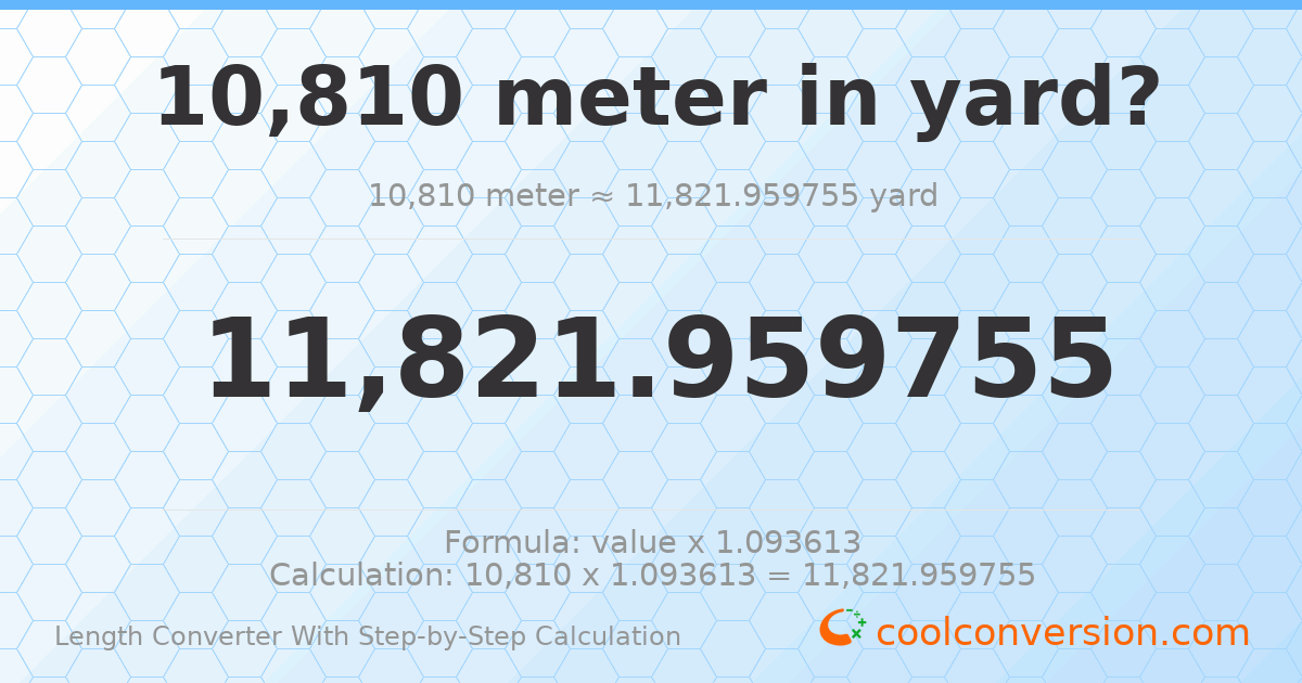 10810 meters = 11822 yards