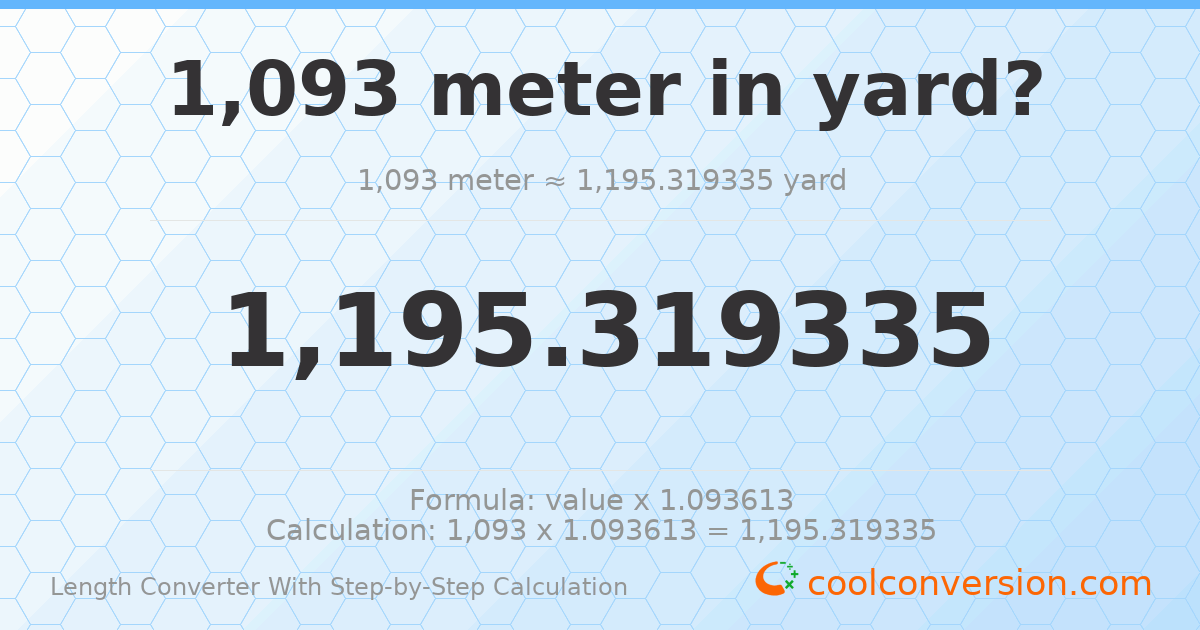 1093 meters = 1195.32 yards