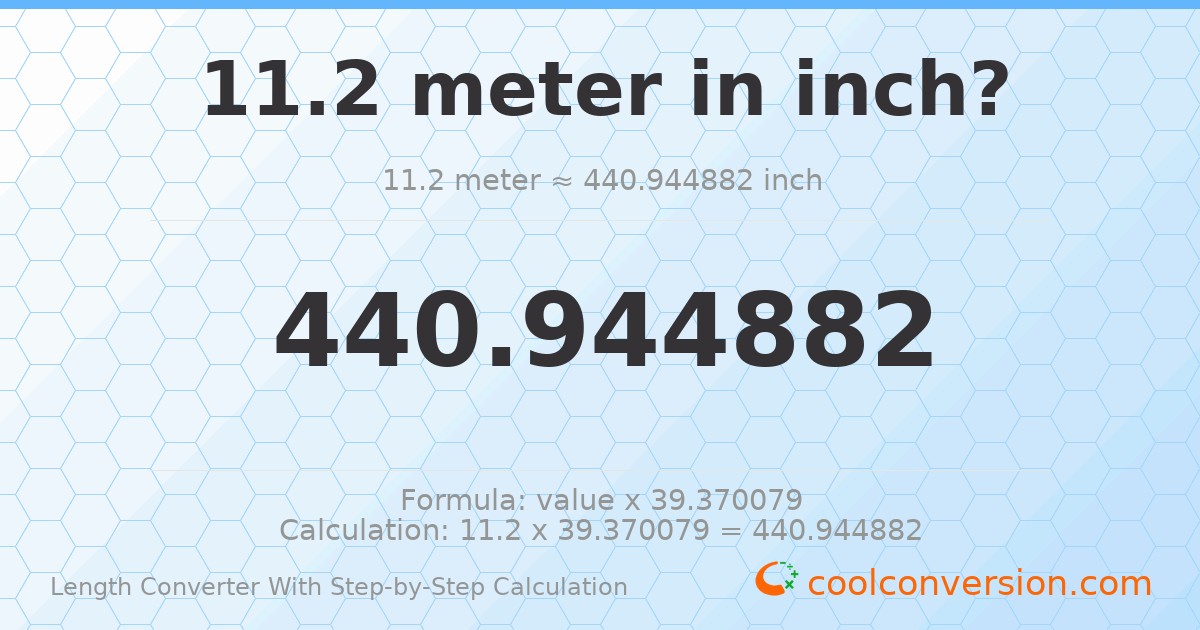 11.2 meters = 440.945 inches