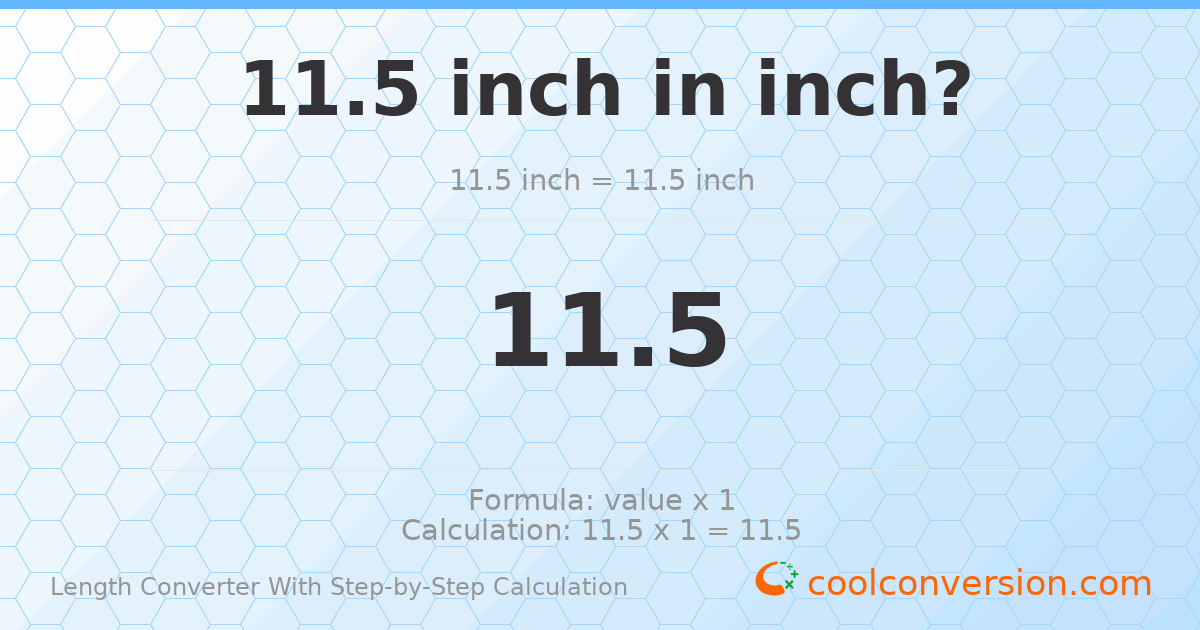 11.5 inches = 11.5 inches