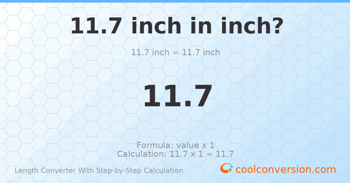 11.7 inches = 11.7 inches
