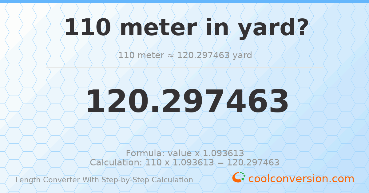 110 meters = 120.297 yards