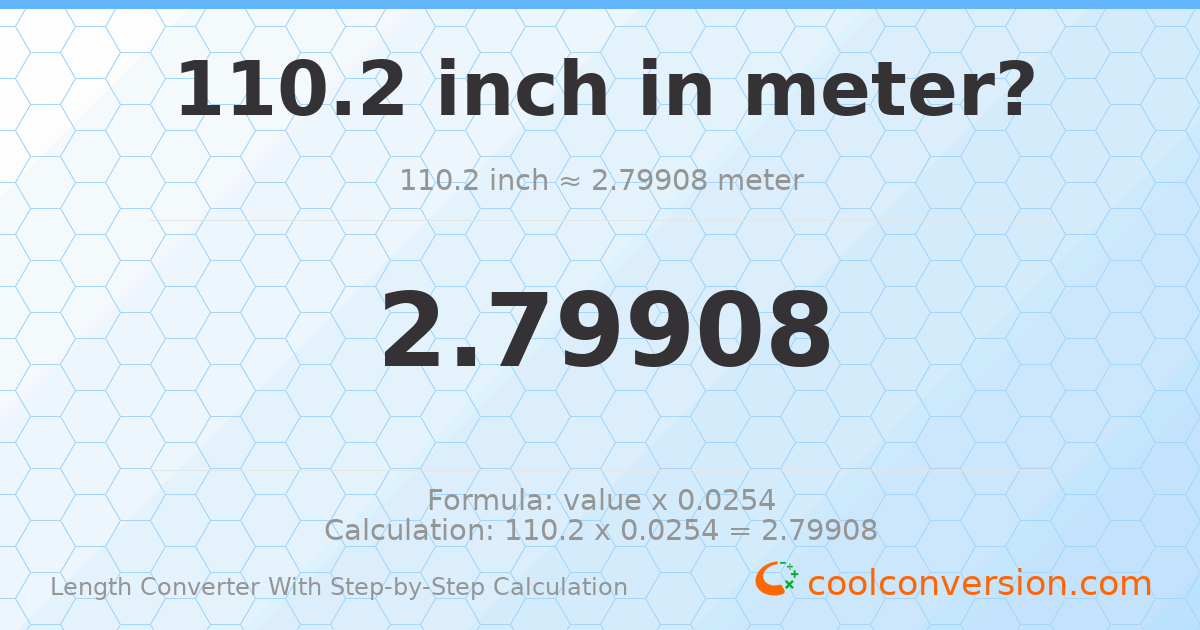 110.2 inches = 2.79908 meters