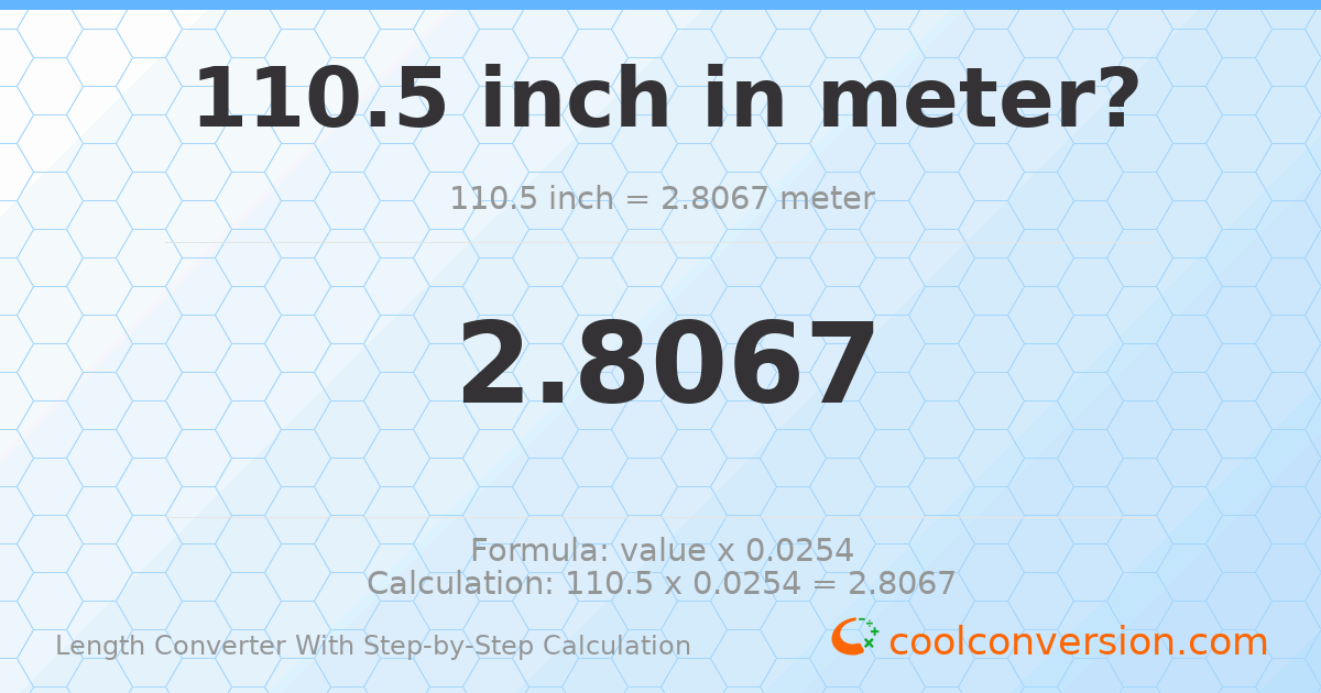 110.5 inches = 2.8067 meters