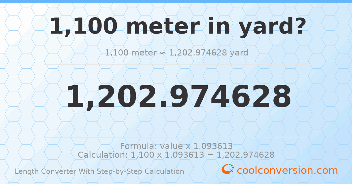1100 meters = 1202.97 yards