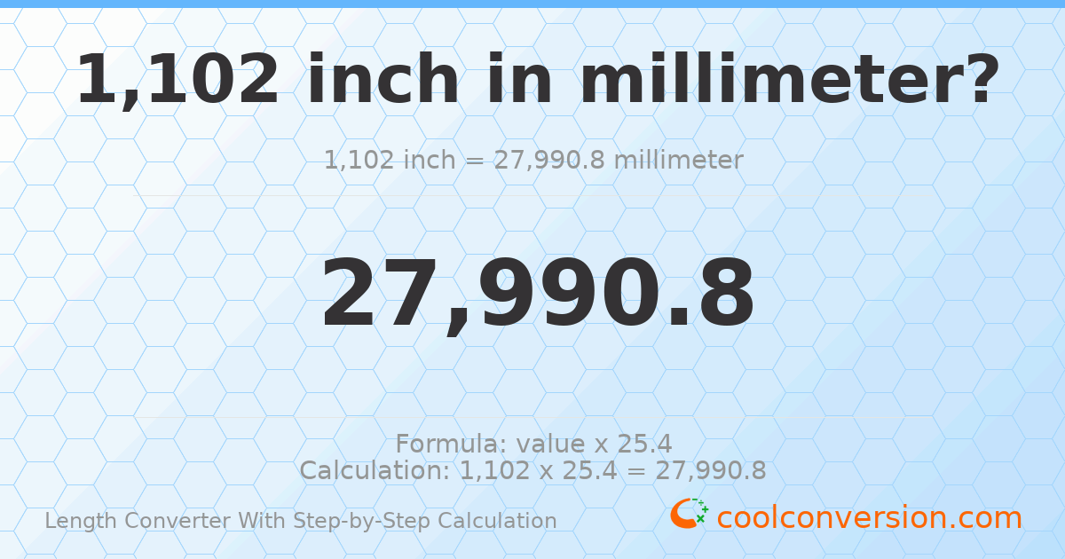 1102 inches = 27990.8 millimeters