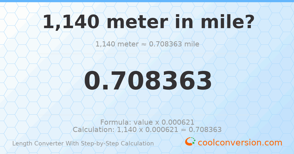 1140 meters = 0.708363 miles